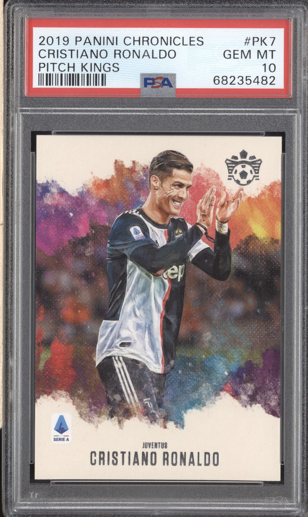 Cristiano Ronaldo 2019-20 Panini Chronicles Soccer PK-7 Pitch Kings PSA 10