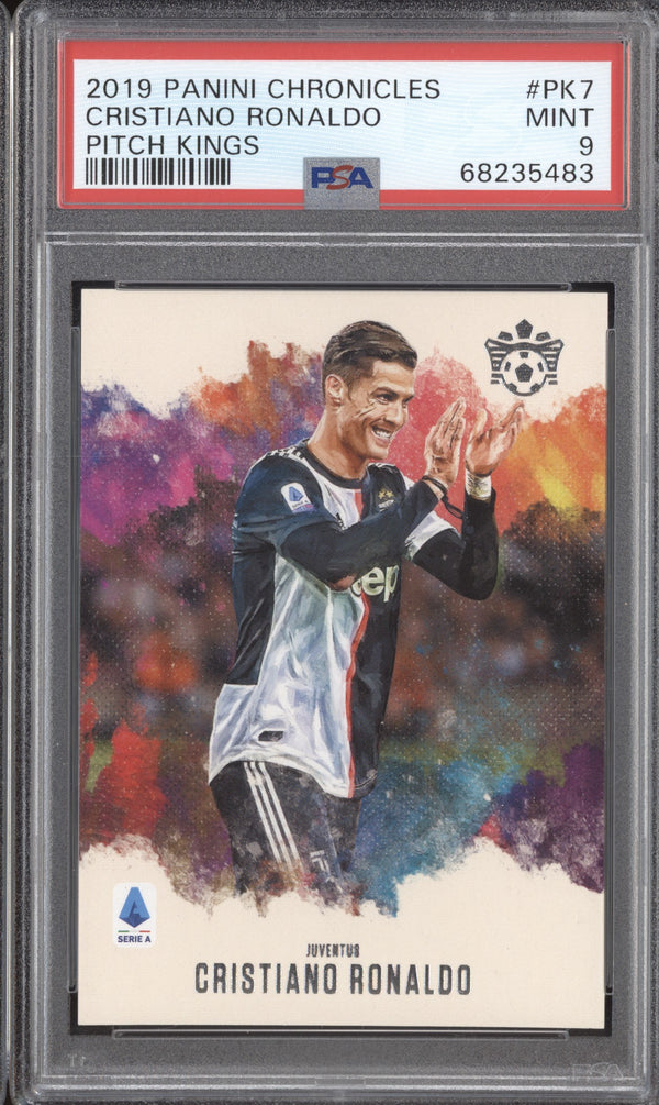 Cristiano Ronaldo 2019-20 Panini Chronicles Soccer PK-7 Pitch Kings PSA 9