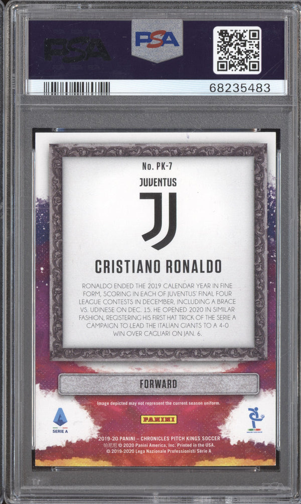 Cristiano Ronaldo 2019-20 Panini Chronicles Soccer PK-7 Pitch Kings PSA 9