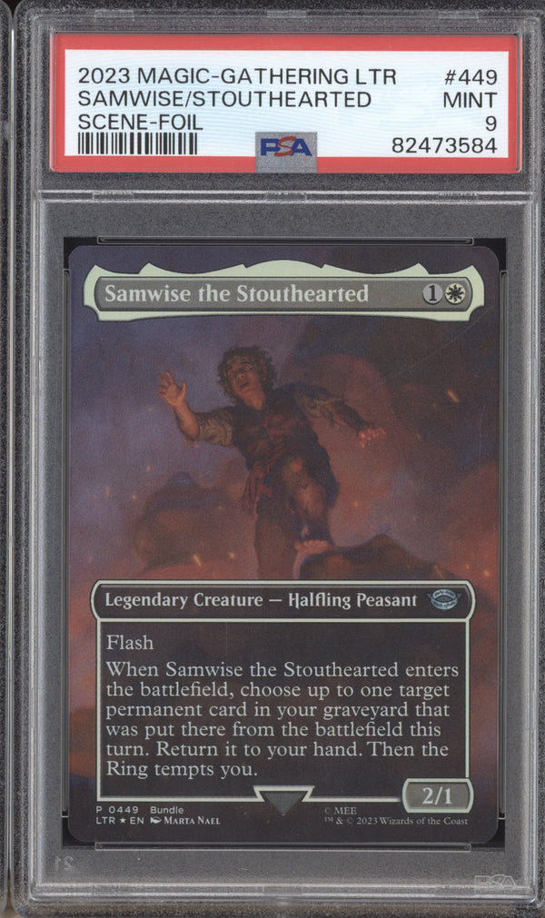 Samwise the Stouthearted 2023 Magic The Gathering LOTR 449 Scene Foil PSA 9