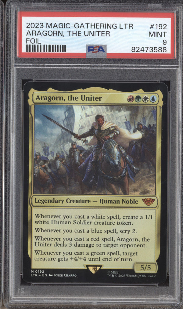 Aragorn, the Uniter 2023 Magic The Gathering LOTR 192 Foil PSA 9