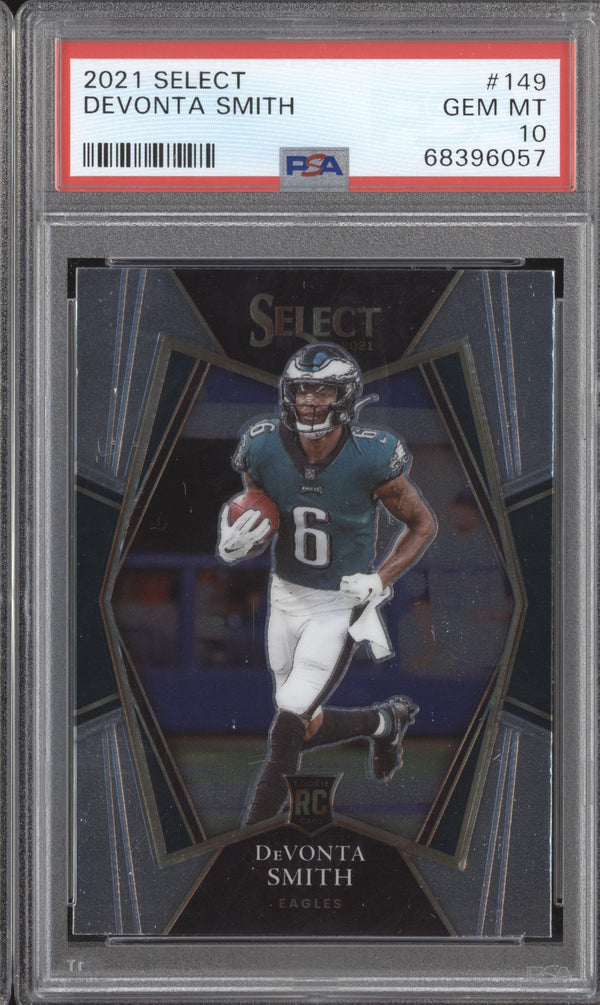 DeVonta Smith 2021 Panini Select 149 Premier Level RC PSA 10