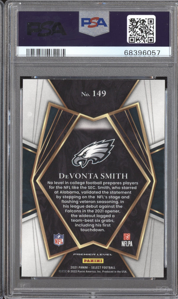 DeVonta Smith 2021 Panini Select 149 Premier Level RC PSA 10