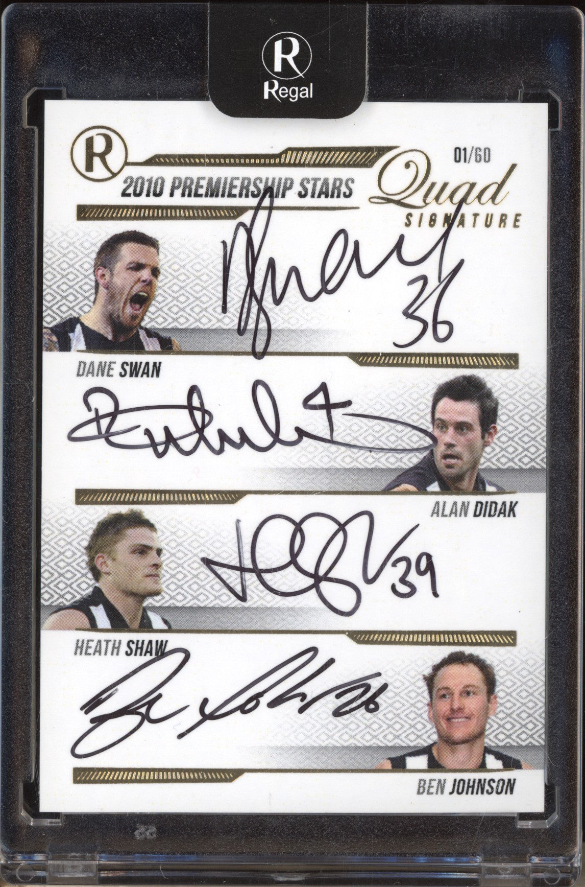 Dane Swan Didak Shaw Johnson 2010 Regal Premiership Stars Quad Signature 01/60