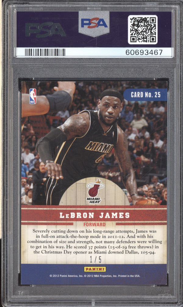 LeBron James 11-12 Panini Past & Present Changing Times Fathers Day /5 PSA 8 RKO