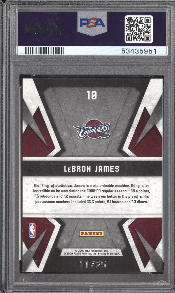 LeBron James 2009-10 Panini Limited 10 Banner Season Silver 11/25 PSA 10 RKO