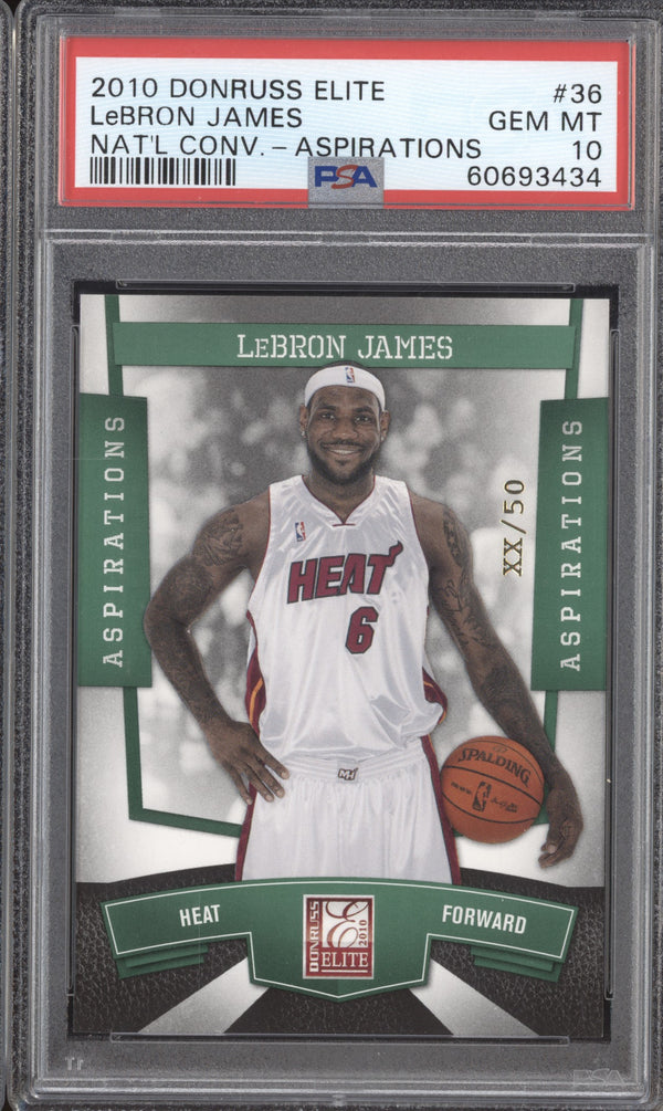 LeBron James 2010-11 Panini Donruss Elite 36 National Aspirations /50 PSA 10 RKO