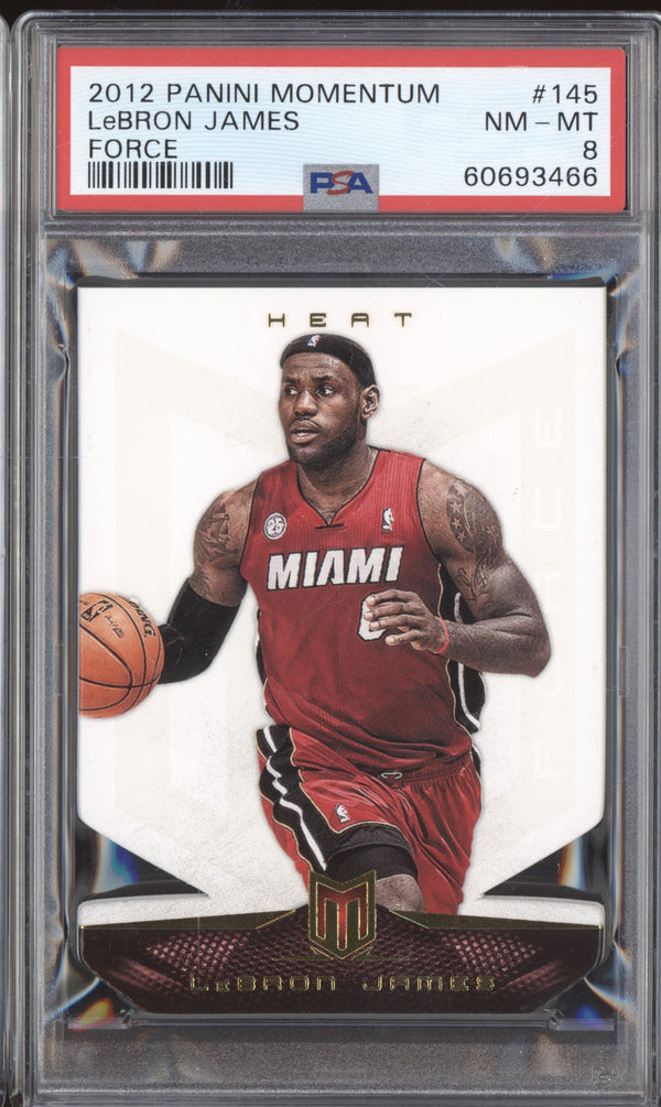 LeBron James 2012-13 Panini Momentum 145 Force 21/25 PSA 8 RKO