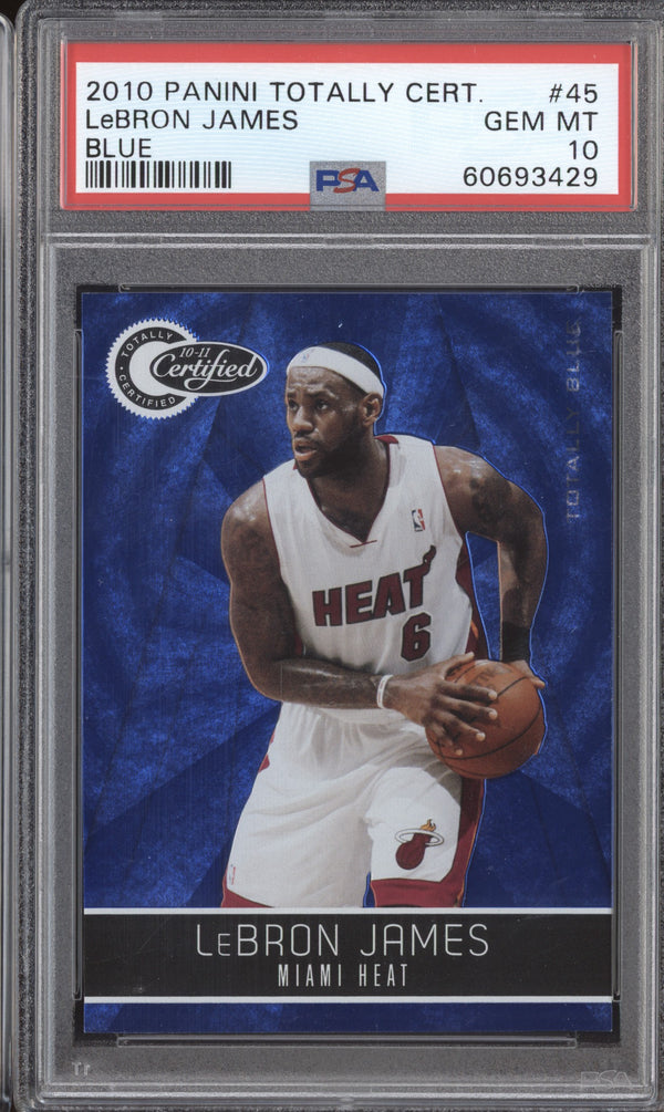 LeBron James 2010-11 Panini Totally Certified 45 Blue 251/299 PSA 10 RKO