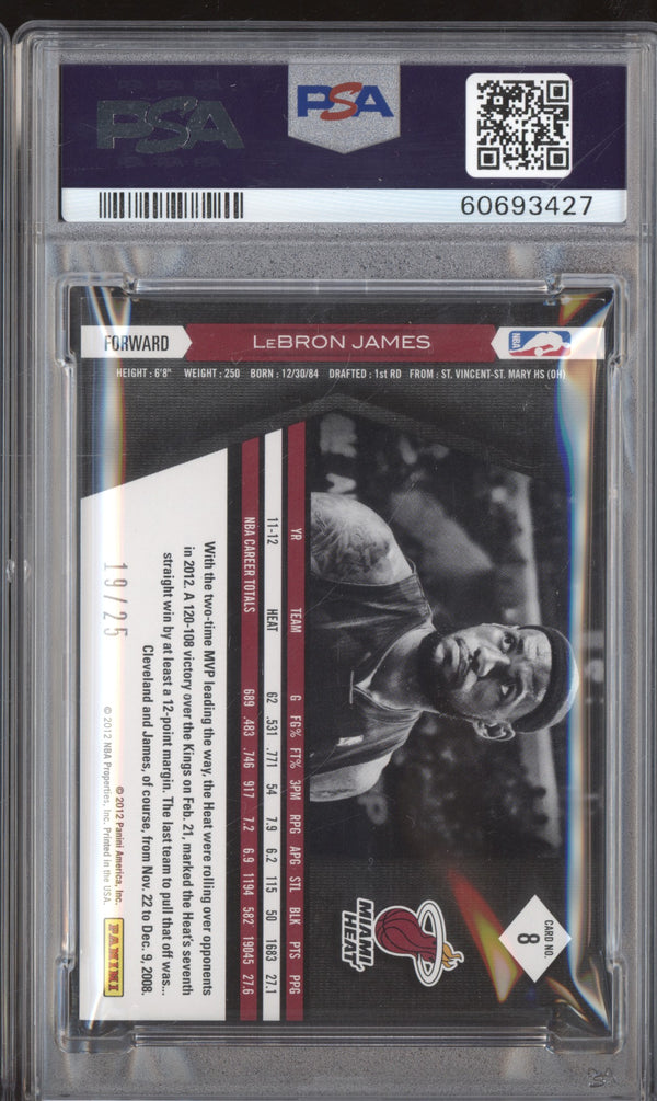 LeBron James 2011-12 Panini Limited 8 Gold Spotlight 19/25 PSA 9 RKO