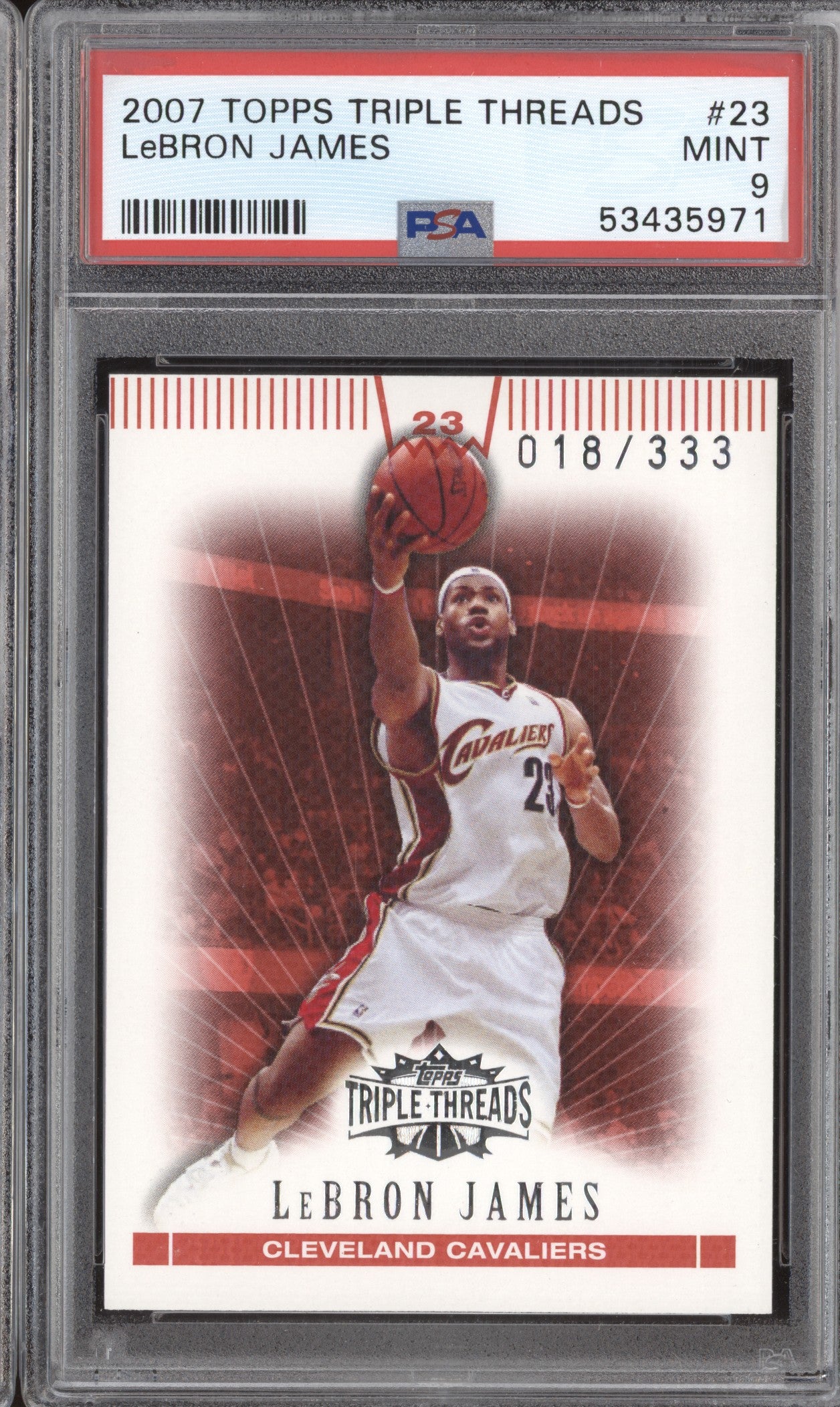 Lebron James Topps Triple popular Threads card PSA