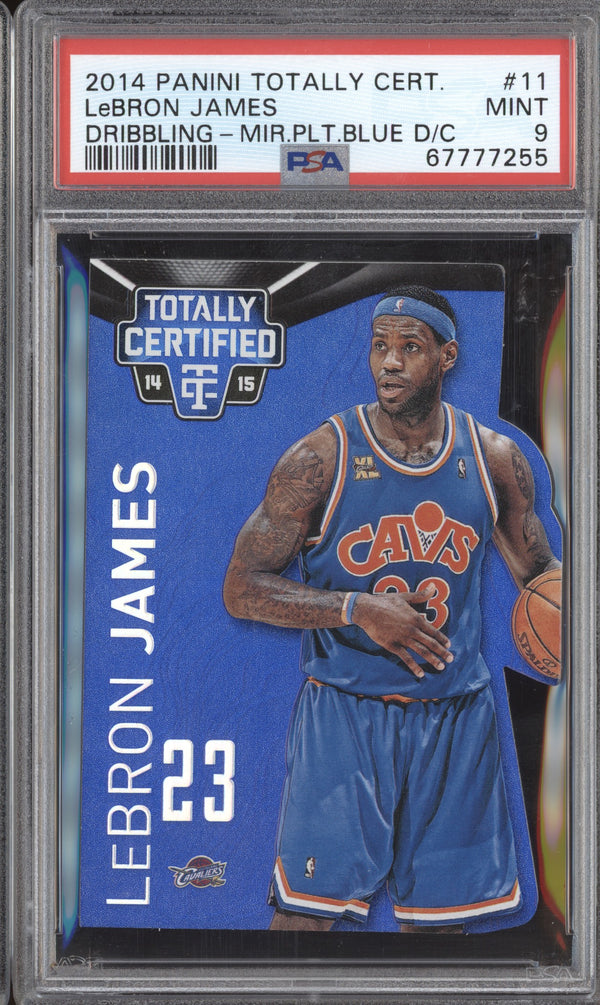 LeBron James 2014-15 Panini Totally Certified Mirror Blue Die Cut /75 PSA 9  RKO