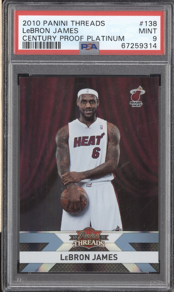 LeBron James 2010-11 Panini Threads 138 Century Proof Platinum 5/25 PSA 9 RKO