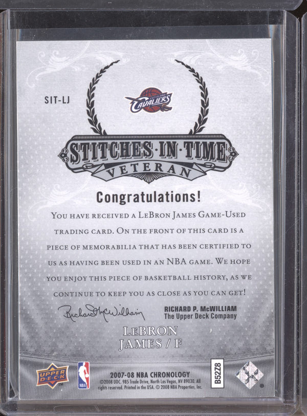 LeBron James 2007-08 Upper Deck Chronology Stitches In Time Jersey 1/5  RKO