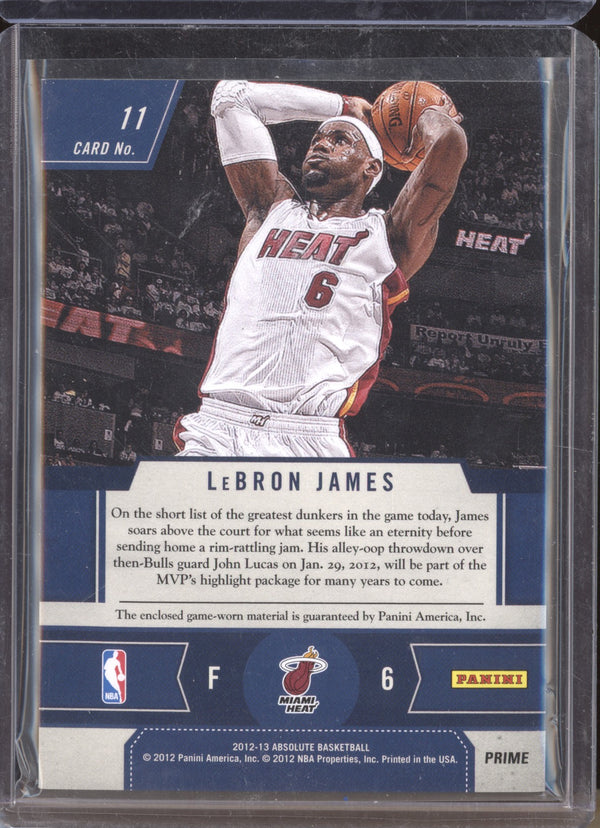 LeBron James 2012-13 Panini Absolute Frequent Flyers Prime Patch /10  RKO