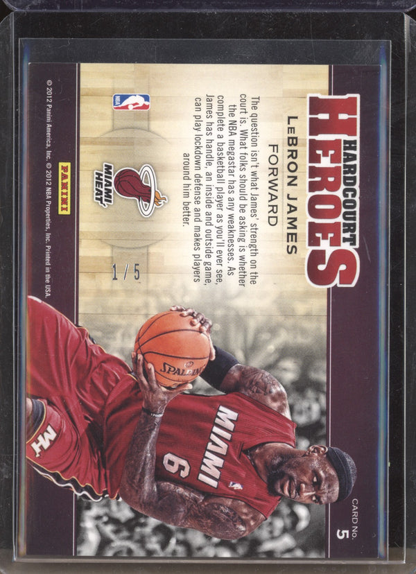 LeBron James 2012-13 Panini Prestige 5 Hardcourt Heroes Black Friday 1/5  RKO