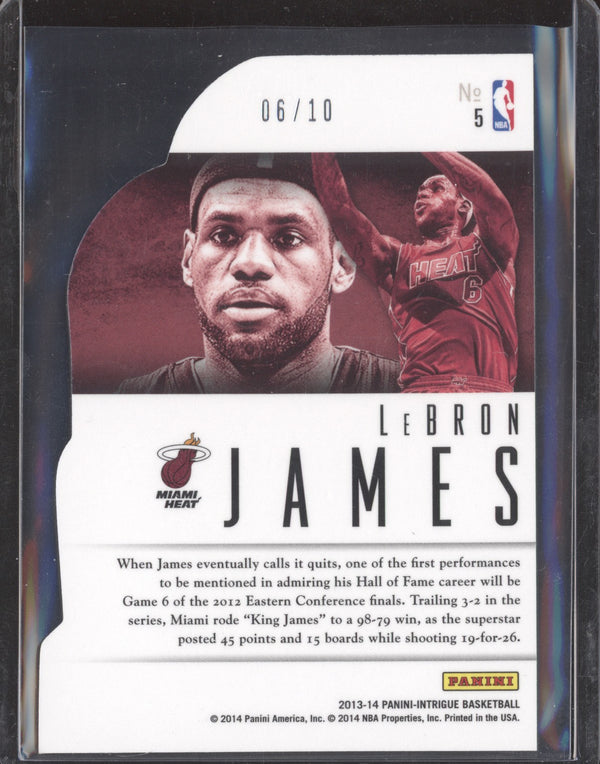 LeBron James 2013-14 Panini Intrigue 5 Intriguing Players Gold 6/10 RKO