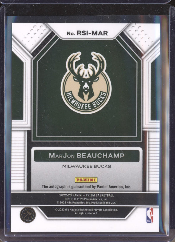 MarJon Beauchamp 2022-23 Panini Prizm RSI-MAR Rookie Signatures RC