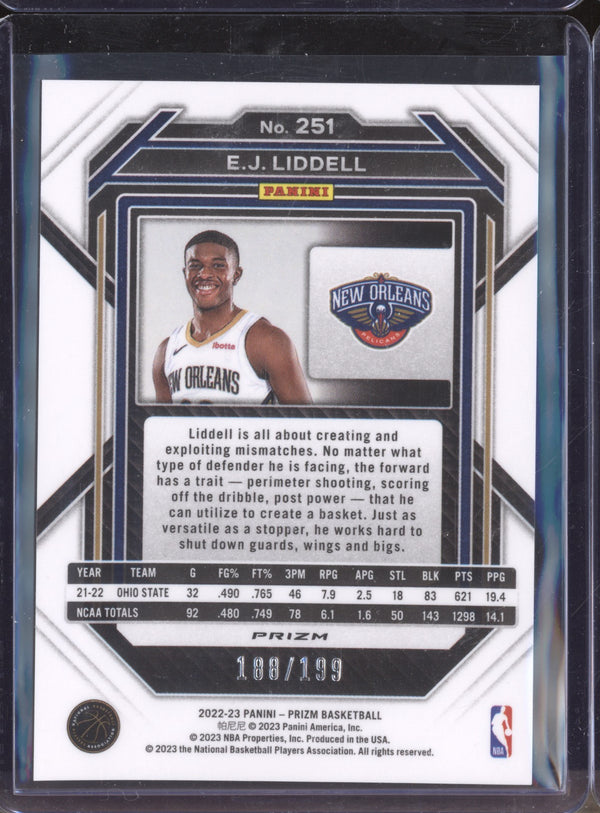 E.J. Liddell 2022-23 Panini Prizm 251 Blue RC 188/199