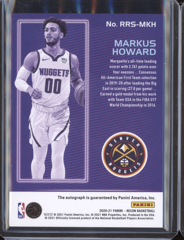 Markus Howard 2020-21 Panini  Recon RRS-MKH Recon Signatures RC