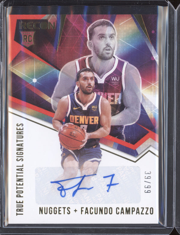 Facundo Campazzo 2020-21 Panini  Recon TPS-FZC True Potential Signatures Red RC 39/99