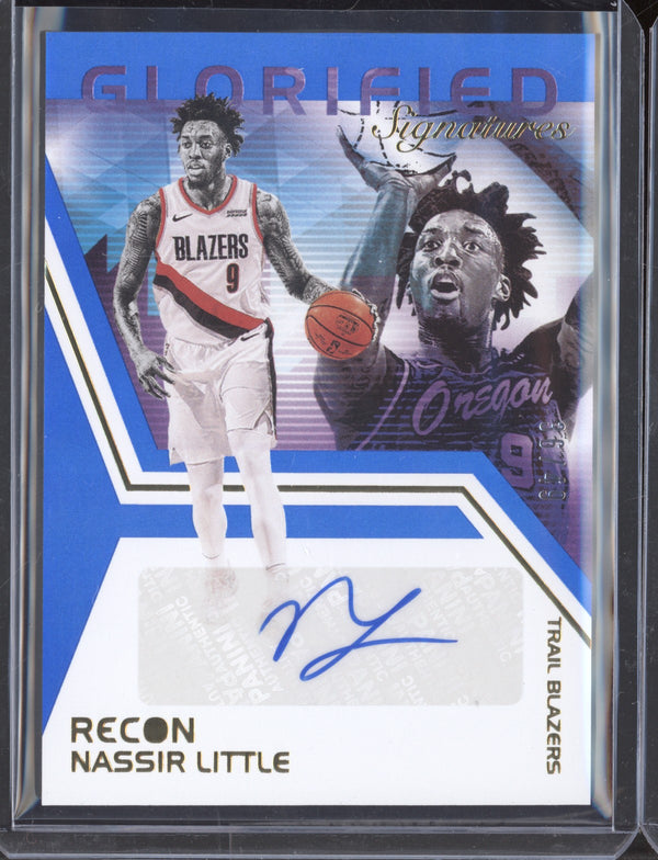 Nassir Little 2020-21 Panini  Recon GS-NSL Glorified Signatures Blue 36/49