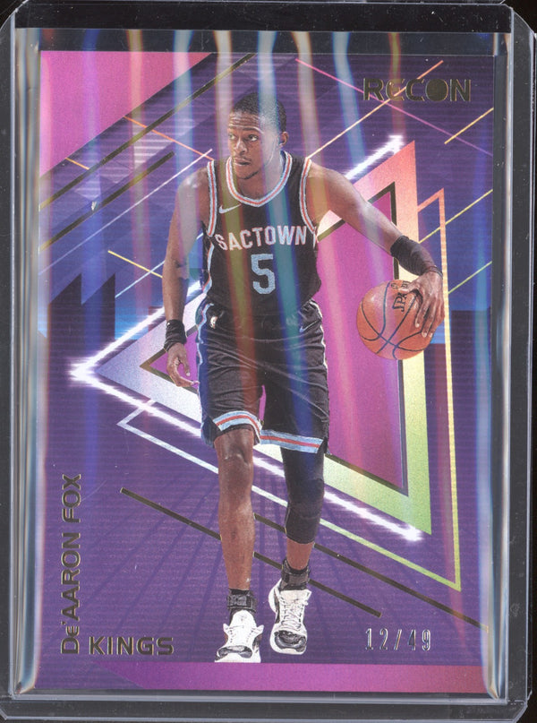 De'Aaron Fox 2020-21 Panini  Recon 182 Purple 12/49