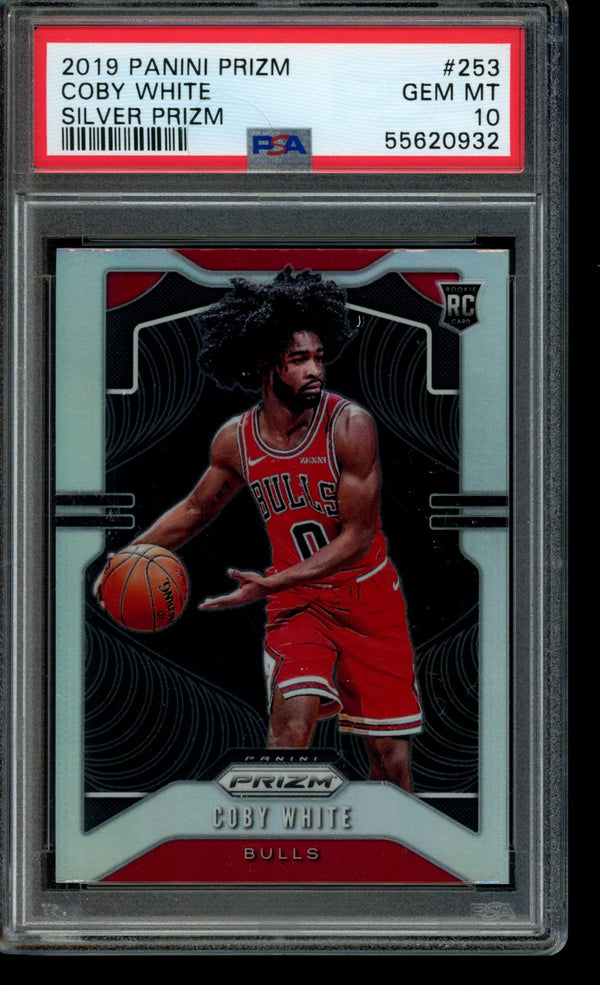 Coby White 2019-20 Panini Prizm Silver Prizm RC PSA 10