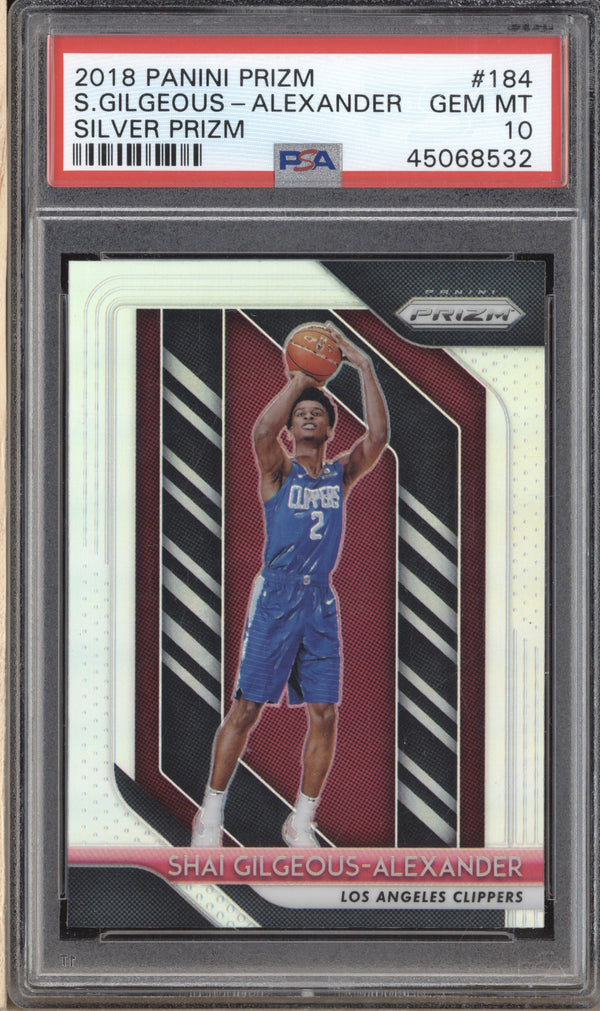 Shai Gilgeous-Alexander 2018-19 Panini Prizm 184 Silver RC PSA 10