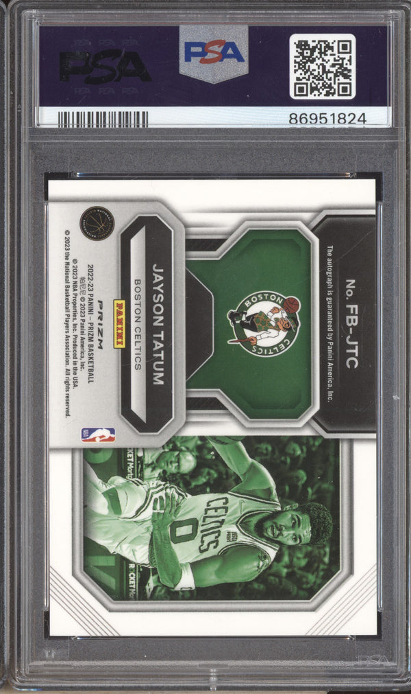 Jayson Tatum 2022-23 Panini Prizm FBJTC Fast Break Auto PSA 10/10