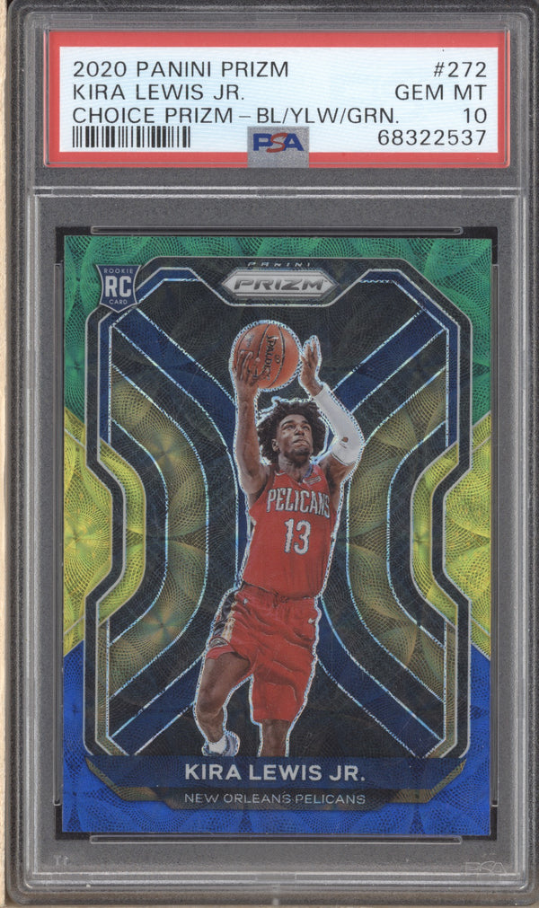 Kira Lewis Jr 2020-21 Panini Prizm 272 Choice Blue Yellow Green RC PSA 10