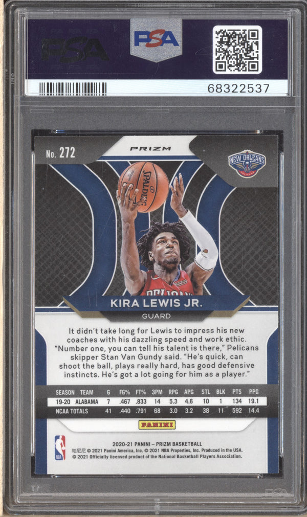 Kira Lewis Jr 2020-21 Panini Prizm 272 Choice Blue Yellow Green RC PSA 10