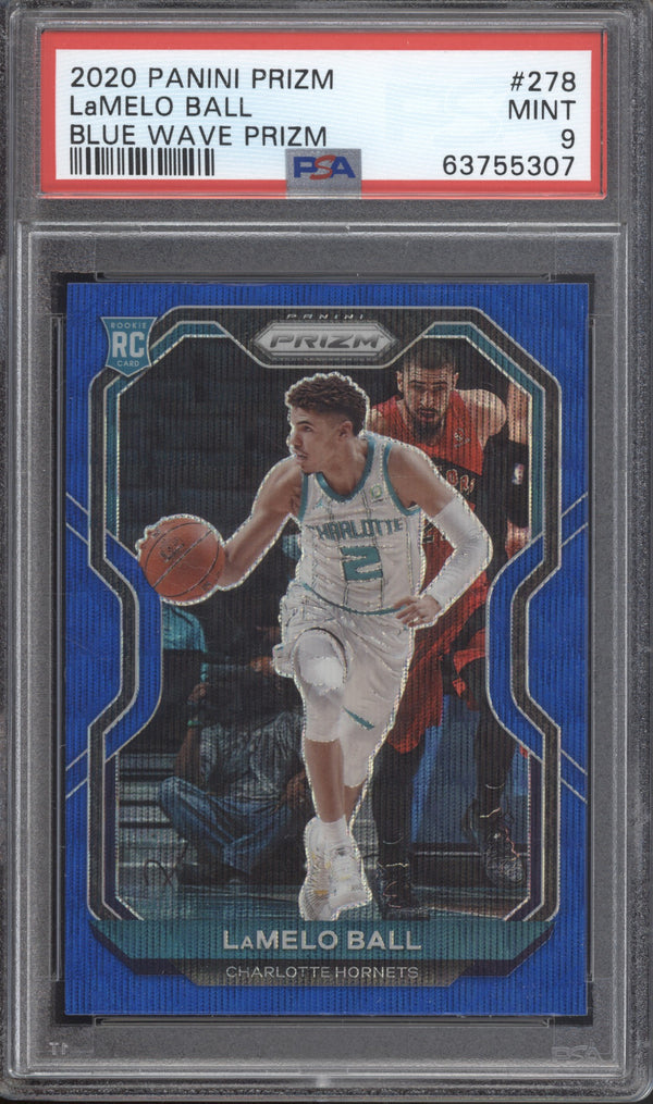 Lamelo Ball 2020 Panini Prizm Blue Wave RC PSA 9