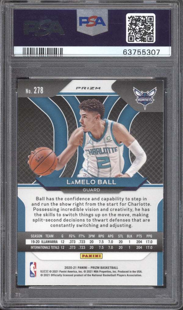 Lamelo Ball 2020 Panini Prizm Blue Wave RC PSA 9