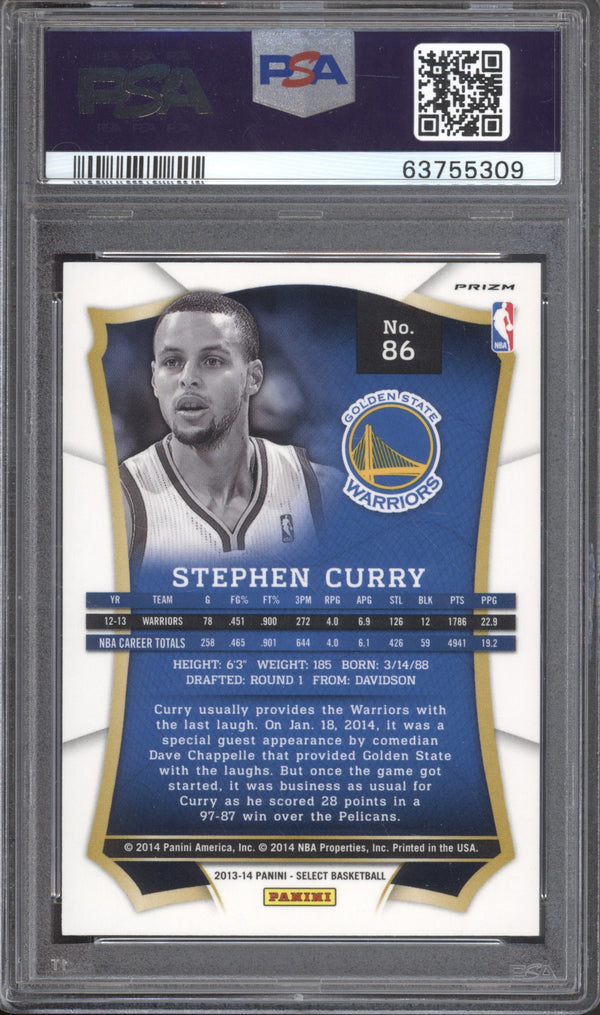 Stephen Curry 2013 Panini Select Prizm PSA 10