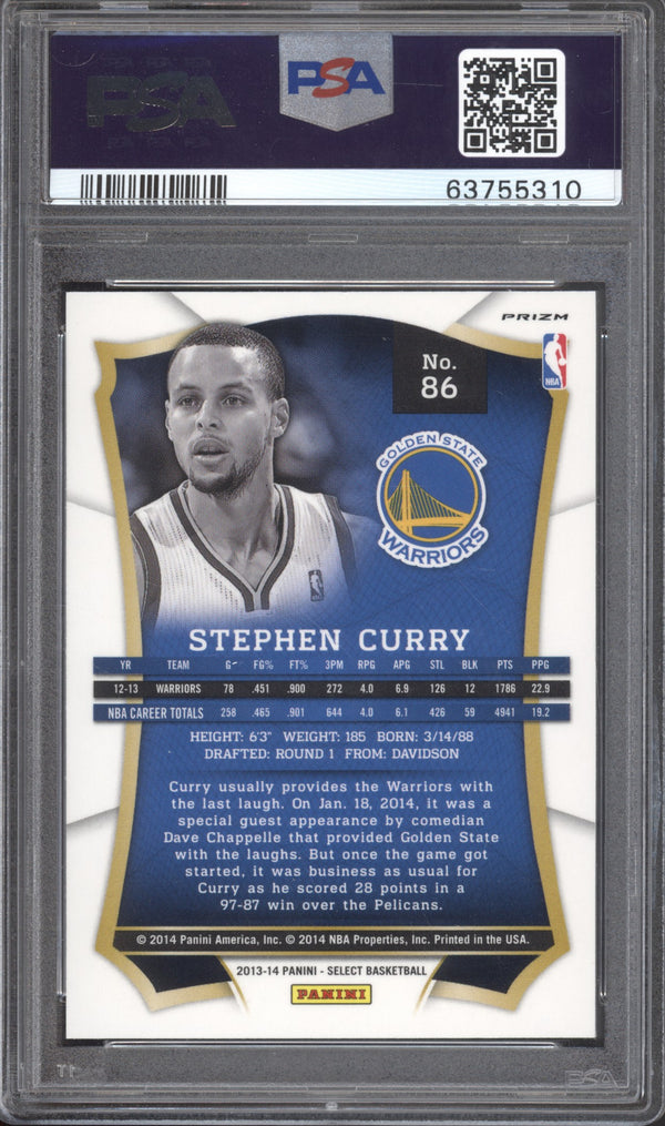 Stephen Curry 2013 Panini Select Prizm PSA 10