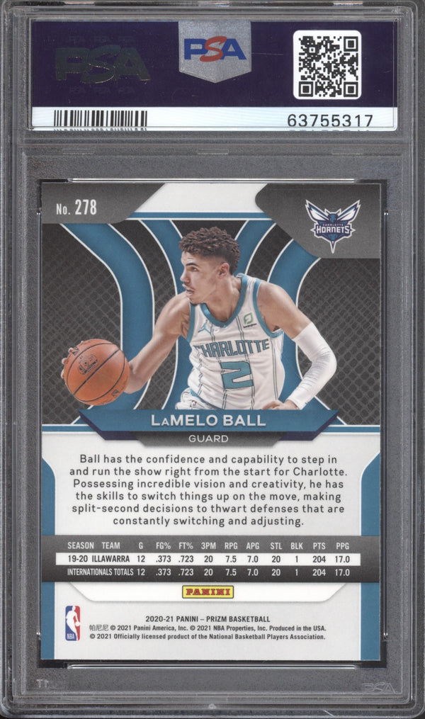 Lamelo Ball 2020 Panini Prizm RC PSA 10