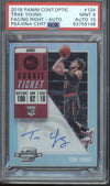Trae Young 2018 Panini Contenders Optic  Rookie Ticket Auto RC PSA 9/10