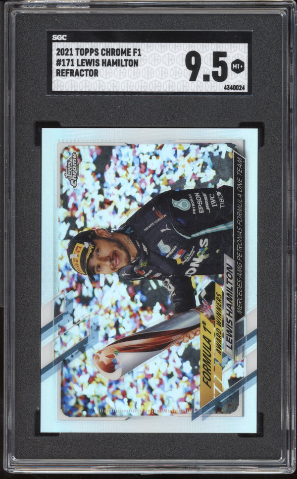 Lewis Hamilton 2021 Topps Chrome Formula One Refractor SGC 9.5