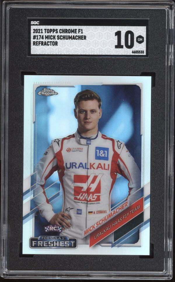 Mick Schumacher 2021 Topps Chrome Formula One Formula Freshest Refractor RC SGC 10