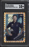 Christian Horner 2021 Topps Chrome Formula One Orange Checker Flag 20/25 SGC 10