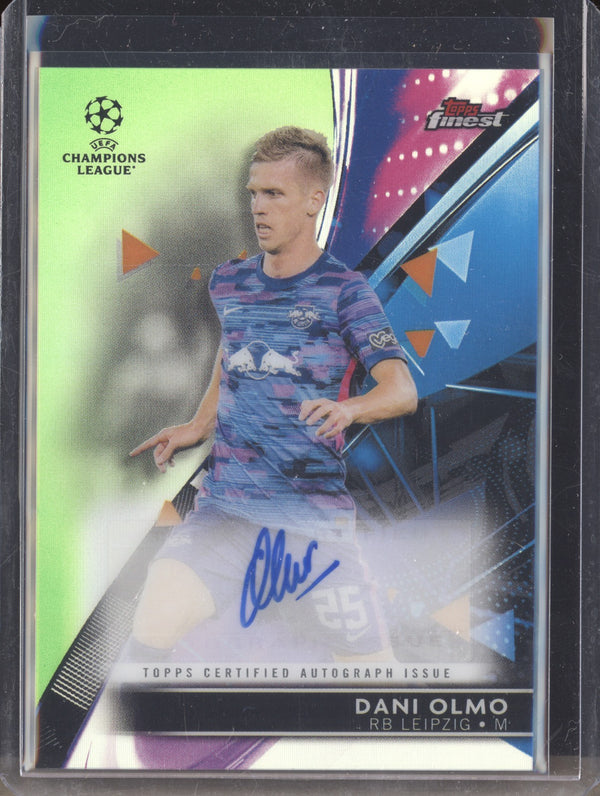 Dani Olmo 2021-22 Topps Finest UCL BA-DO Neon Green Auto 13/99