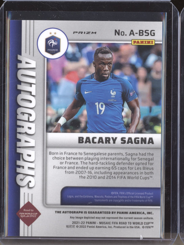 Bacary Sagna 2022 Panini Mosaic RTWC A-BSG Autographs