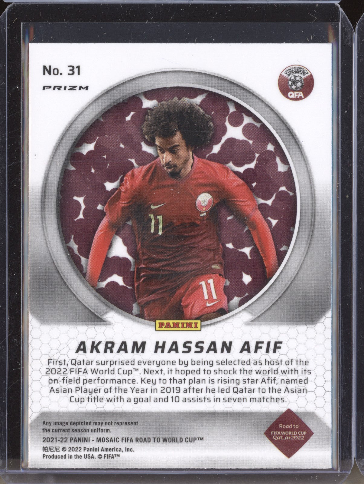 Akram Hassan Afif 2022 Panini Mosaic RTWC 31 Men of Mastery Mosaic RC