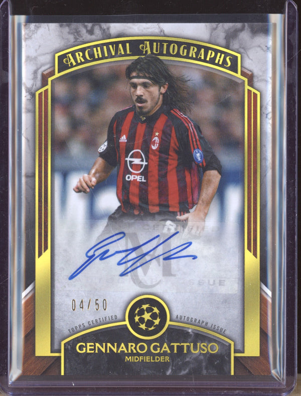 Gennaro Gattuso 2022-23 Topps Museum Collection UEFA Archival Auto Gold 4/50