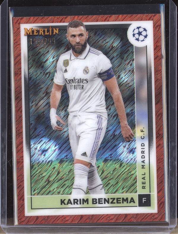 Karim Benzema 2022-23 Topps Merlin UCC 120 Rose Gold Shimmer 198/299