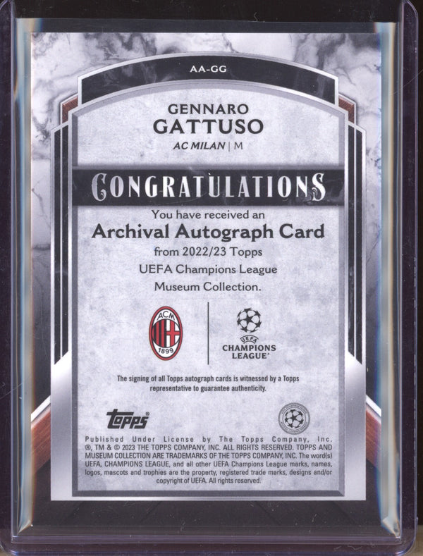 Gennaro Gattuso 2022-23 Topps Museum Collection UEFA Archival Auto Gold 4/50