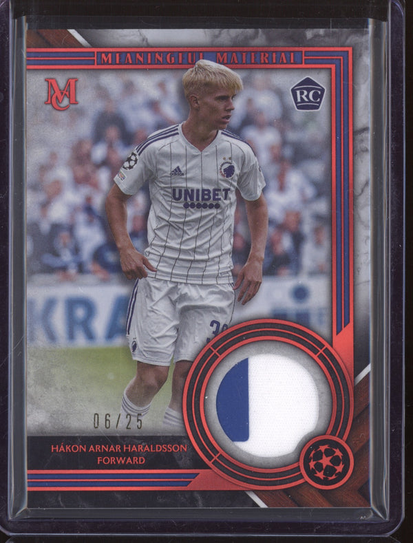 Hakon Arnar Haraldsson 2022-23 Topps Museum Collection UEFA Ruby Patch RC /25