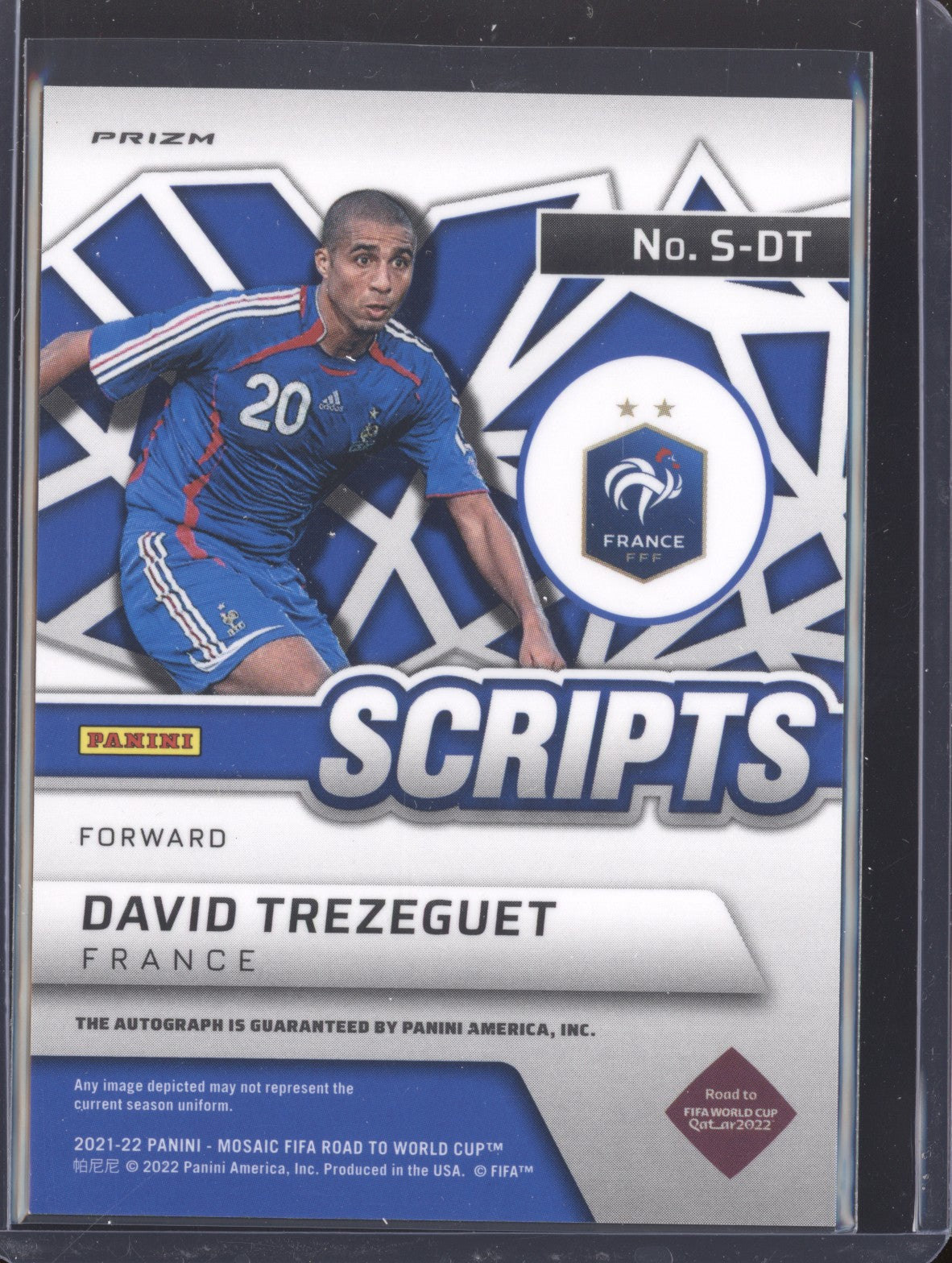 David Trezeguet 2022 Panini Mosaic RTWC S-DT Scripts Auto