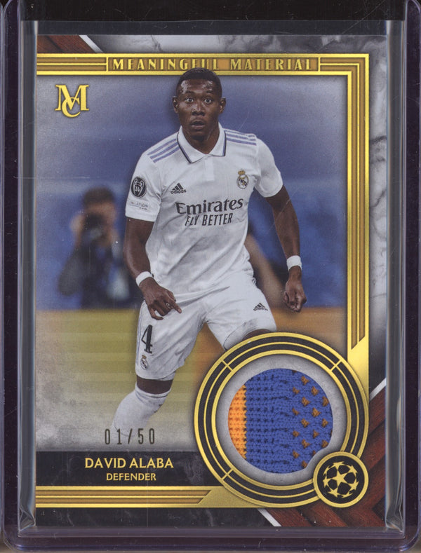 David Alaba 2022-23 Topps Museum Collection UEFA Meaningful Gold Patch 1/50